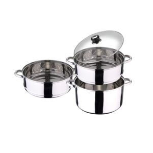 STEAMER SET 30CM 3LAYER SS WELLBERG STEAMER SET 30CM 3LAYER SS WELLBERG